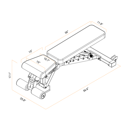 AB-3000 2.0 FID Adjustable Weight Bench